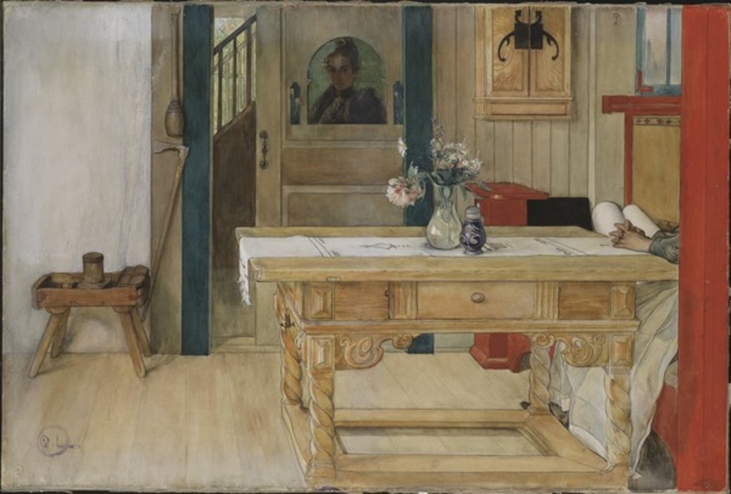 Detail of Sunday Rest by Carl Larsson