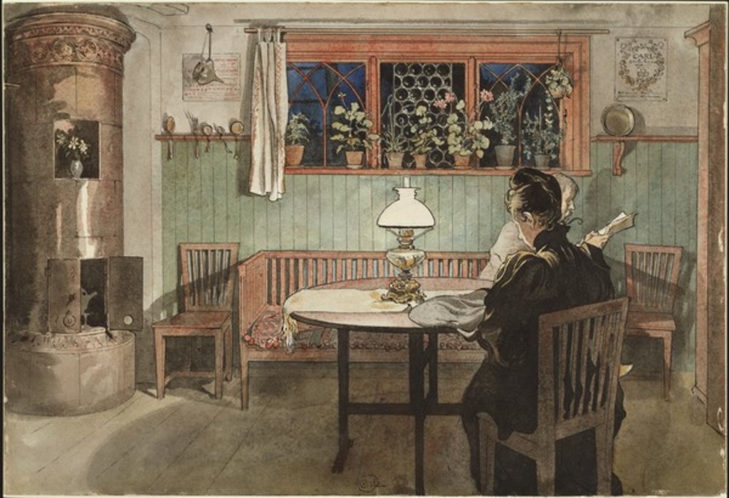 Detail of When the Children have Gone to Bed by Carl Larsson