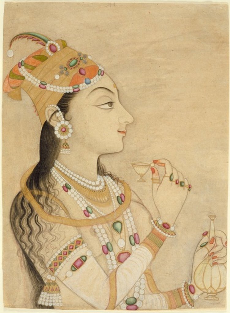 Detail of Idealized Portrait of the Mughal Empress Nur Jahan by School Mughal