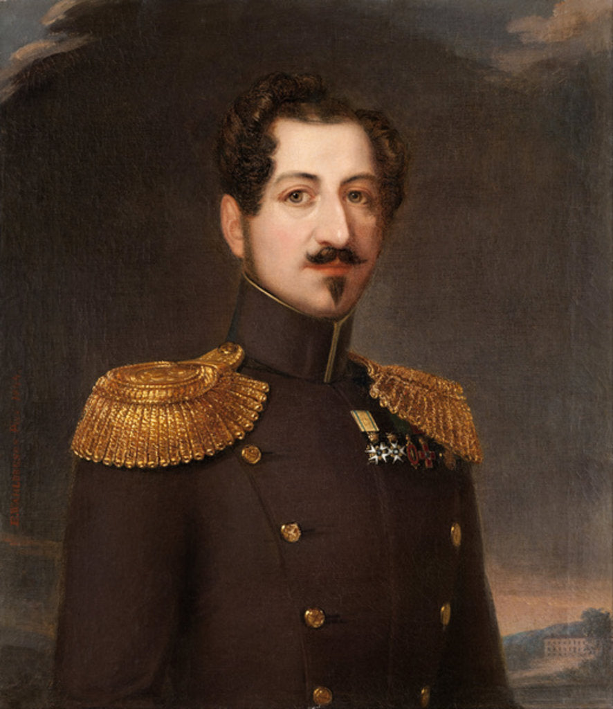 Detail of Oscar I, King of Sweden and Norway, 1844 by Erik Wahlberg
