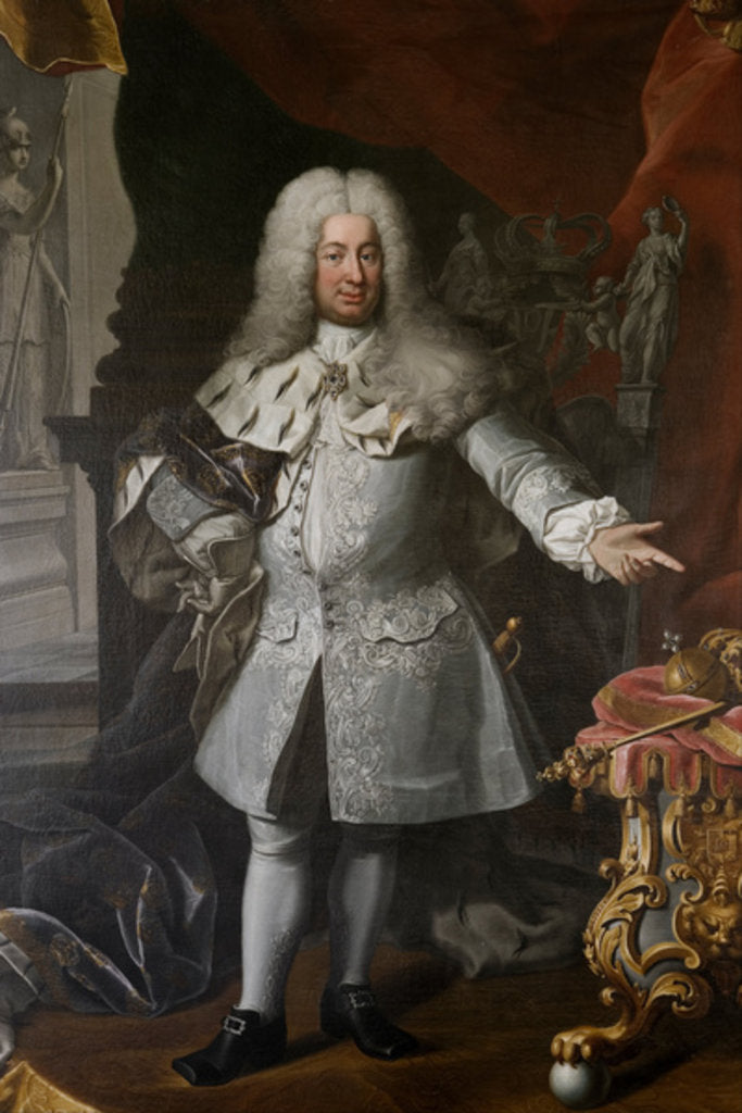 Detail of Fredrik I, King of Sweden, c.1720 by Georg Engelhardt Schroder