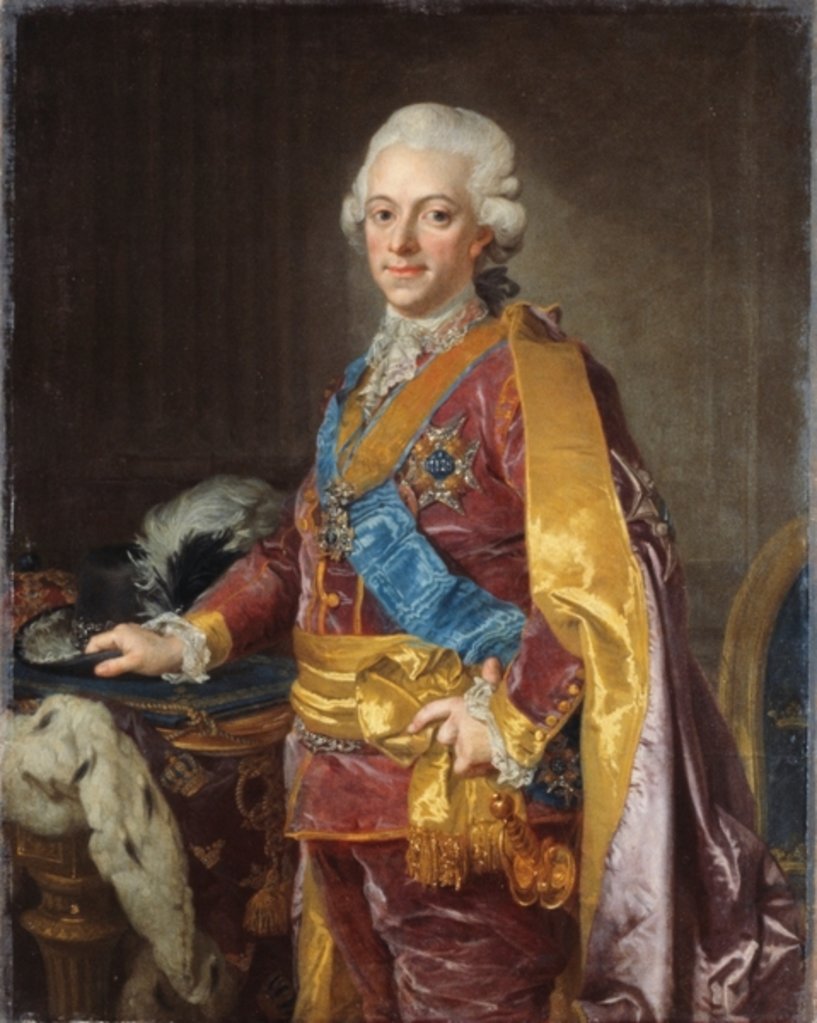 Detail of King Gustav III of Sweden, 1780s by Lorens the Younger Pasch