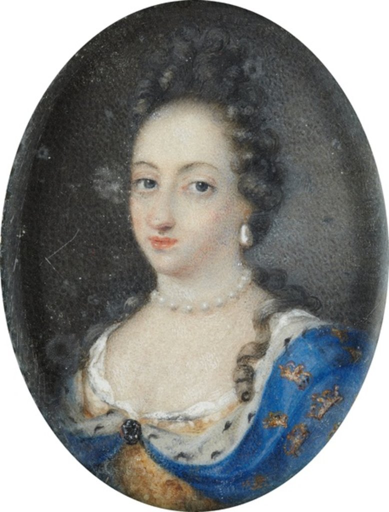 Detail of Miniature of Queen Ulrika Eleonora the Elder of Sweden, c.1680 by Unknown Artist