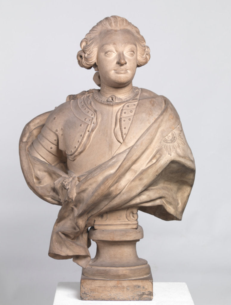 Detail of King Frederick V, 1754 by Jacques-Francois-Joseph Saly