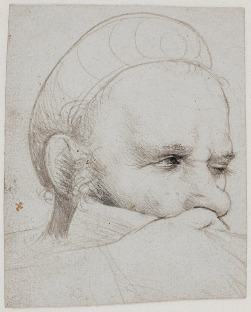 Detail of The head of a crossbowman taking aim, 1514-5 by Hans Holbein the Elder