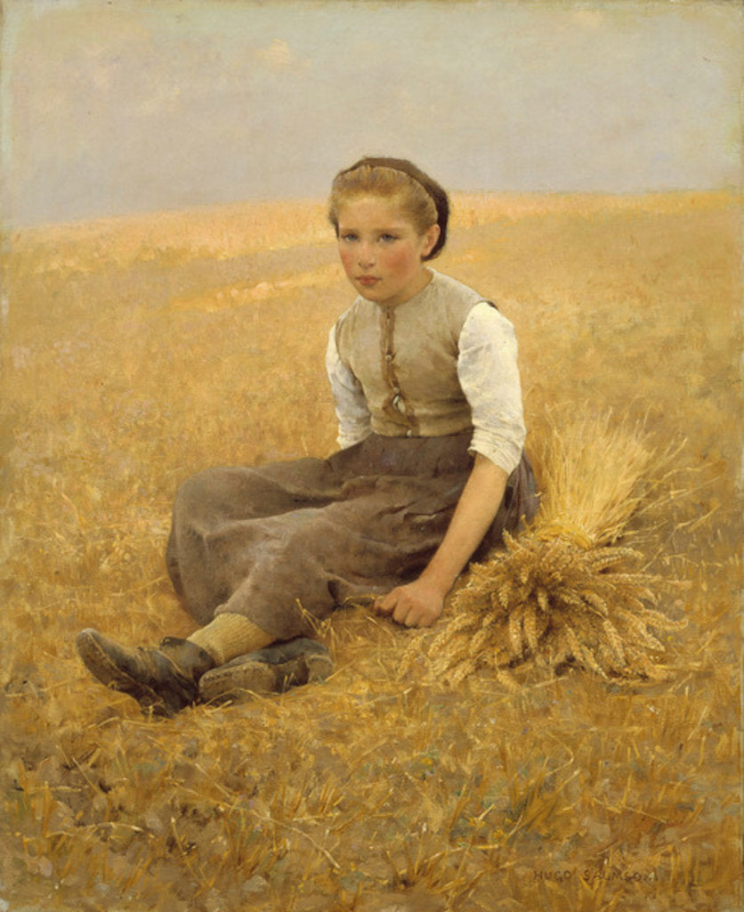 Detail of The Little Gleaner, 1884 by Hugo Salmson