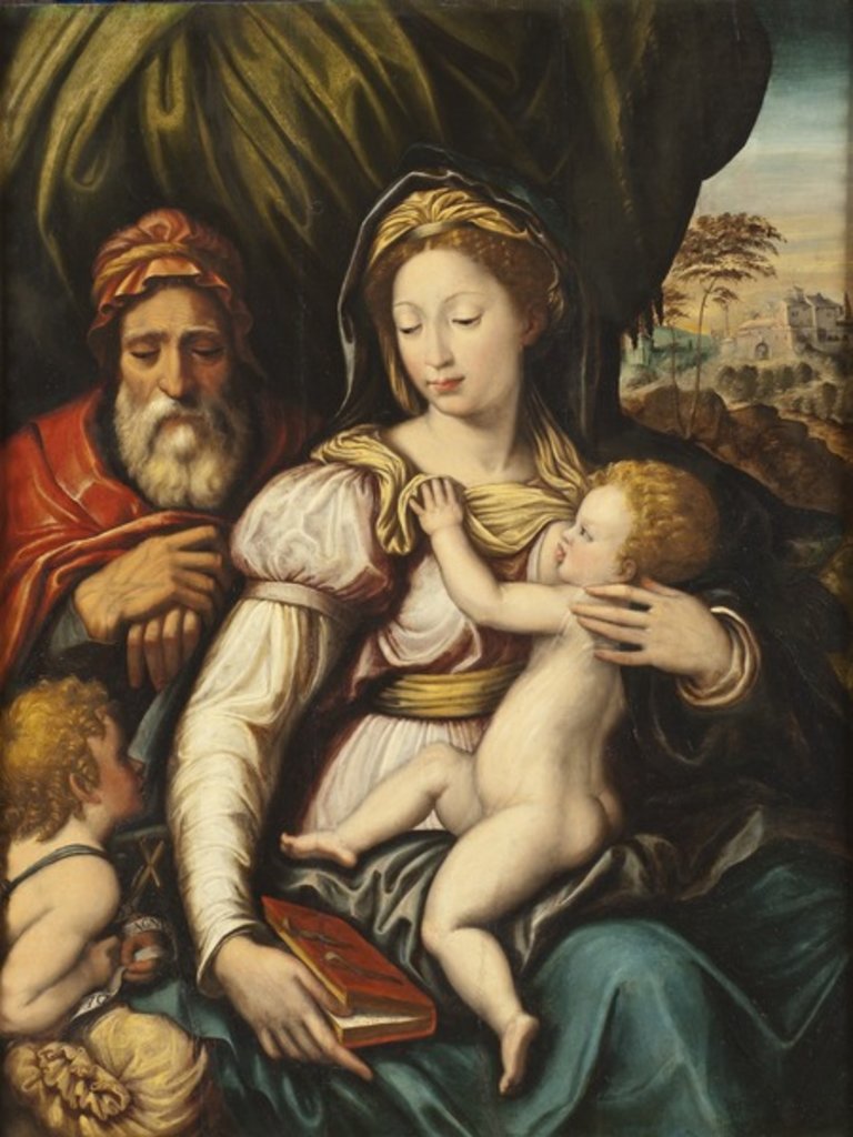 Detail of The Holy Family with the Infant St John by Italian School