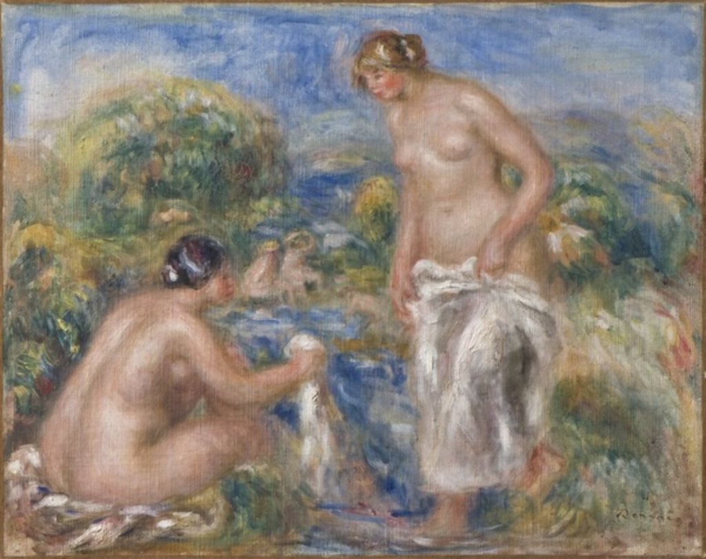 Detail of Bathing Women by Pierre Auguste Renoir