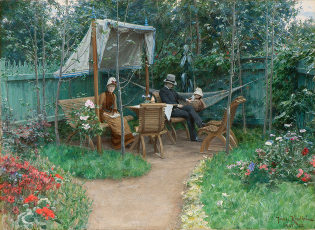 Detail of View of a Garden, Linkoping, 1887-8 by Johan Fredrik Krouthen