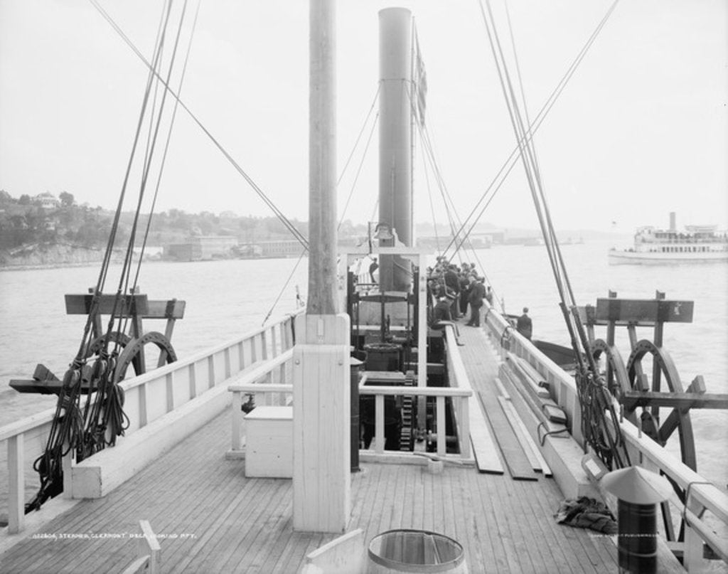 Detail of Steamer Clermont, deck, looking aft, 1909 by Detroit Publishing Co.