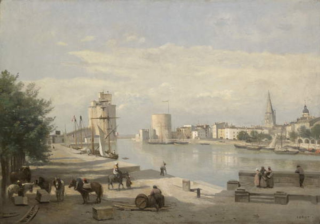 Detail of The Harbor of La Rochelle, 1851 by Jean Baptiste Camille Corot