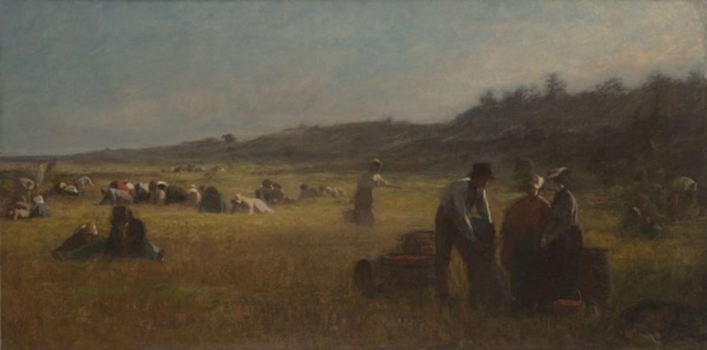 Detail of Cranberry Pickers, c.1878-79 by Eastman Johnson