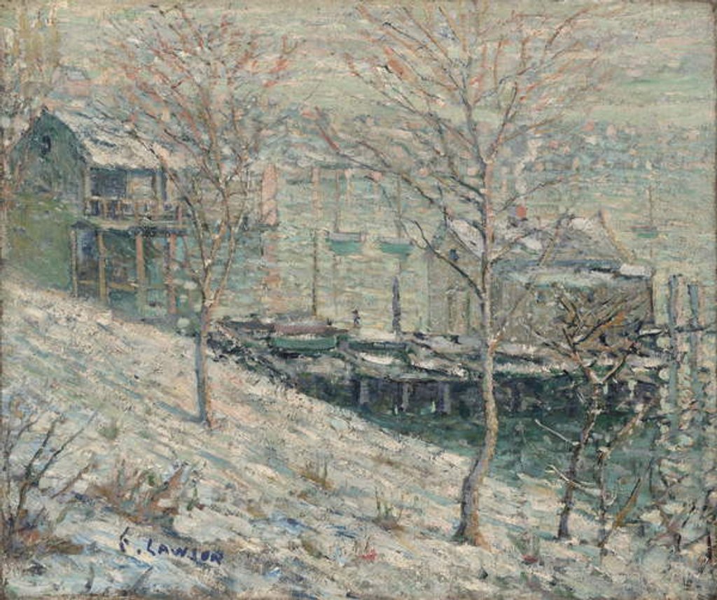 Detail of Harlem River Winter Scene, c.1910 by Ernest Lawson