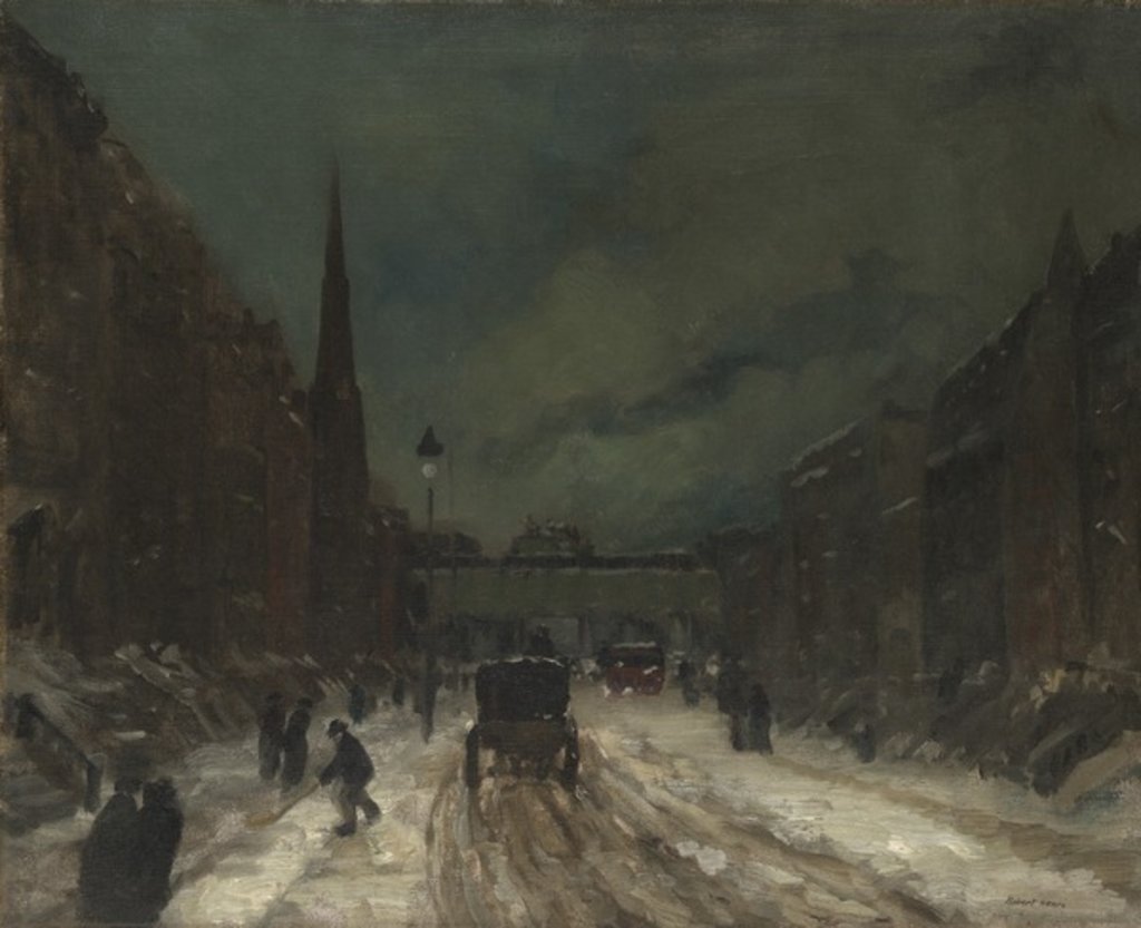 Detail of Street Scene with Snow, 1902 by Robert Cozad Henri