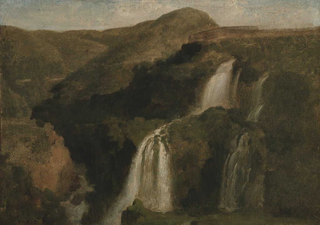 Detail of Falls of Tivoli by Jean Baptiste Camille Corot