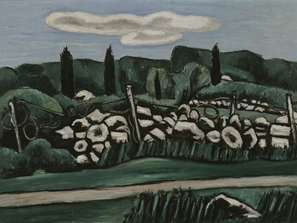 Detail of The Last Stone Walls, Dogtown, c.1936-37 by Marsden Hartley