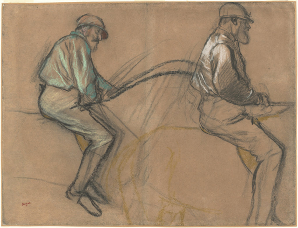 Detail of Two Studies of a Jockey, c.1884 by Edgar Degas