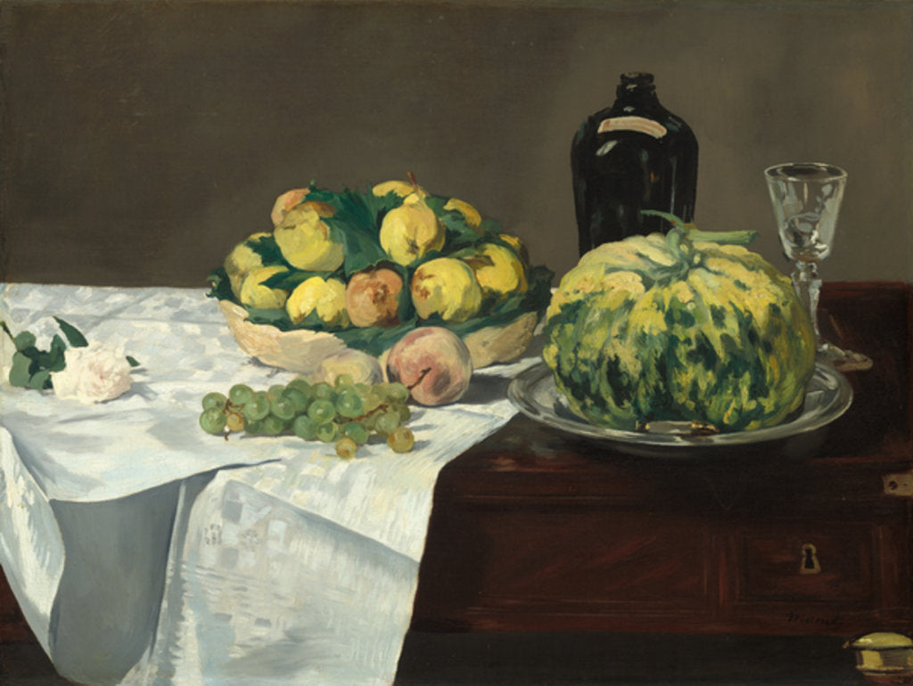 Detail of Still Life with Melon and Peaches, c.1866 by Edouard Manet