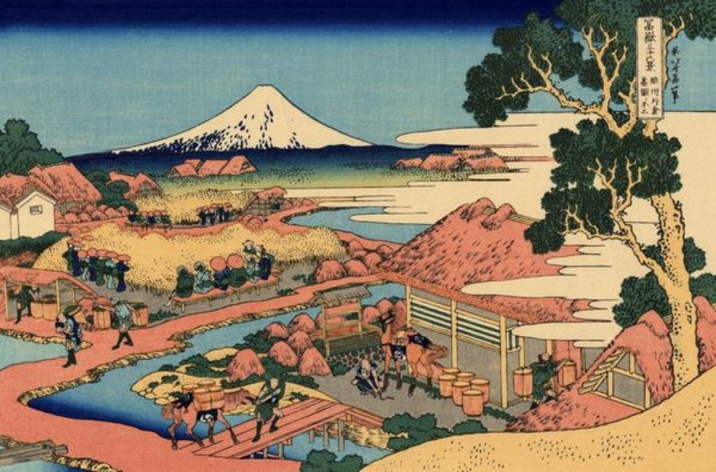 Detail of The Tea plantation of Katakura in the Suruga Province, c.1830 by Katsushika Hokusai