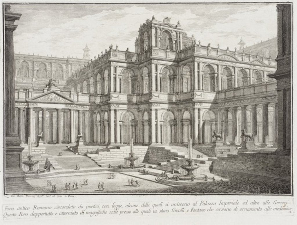 Detail of Ancient Forum Surrounded by Porticoes, c.1743 by Giovanni Battista Piranesi