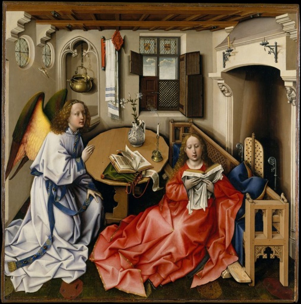 Detail of Annunciation Triptych, c.1427-32 by Master of Flemalle