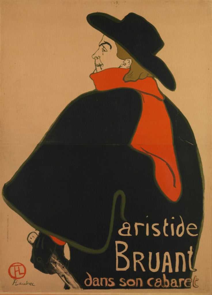 Detail of Aristide Bruant, at His Cabaret, 1893 by Henri de Toulouse-Lautrec