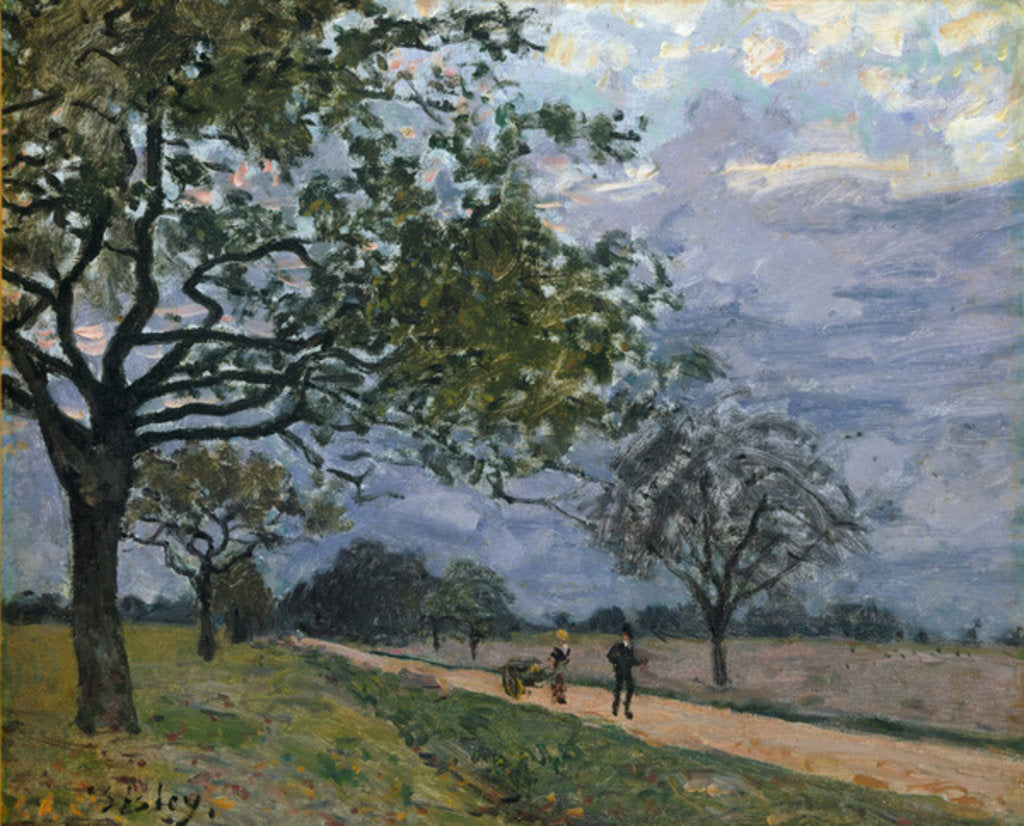 Detail of The Road from Versailles to Louveciennes, 1879 by Alfred Sisley