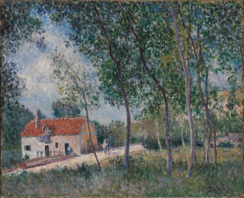 Detail of The Road from Moret to Saint-Mammès, 1883-85 by Alfred Sisley