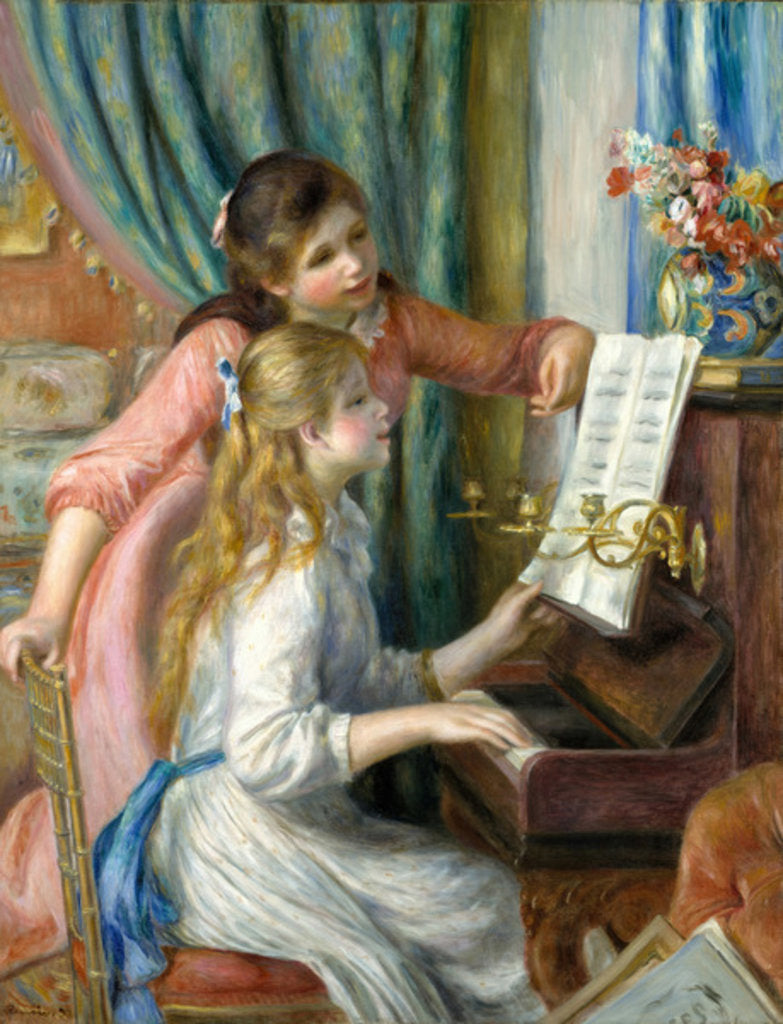 Detail of Two Young Girls at the Piano, 1892 by Pierre Auguste Renoir