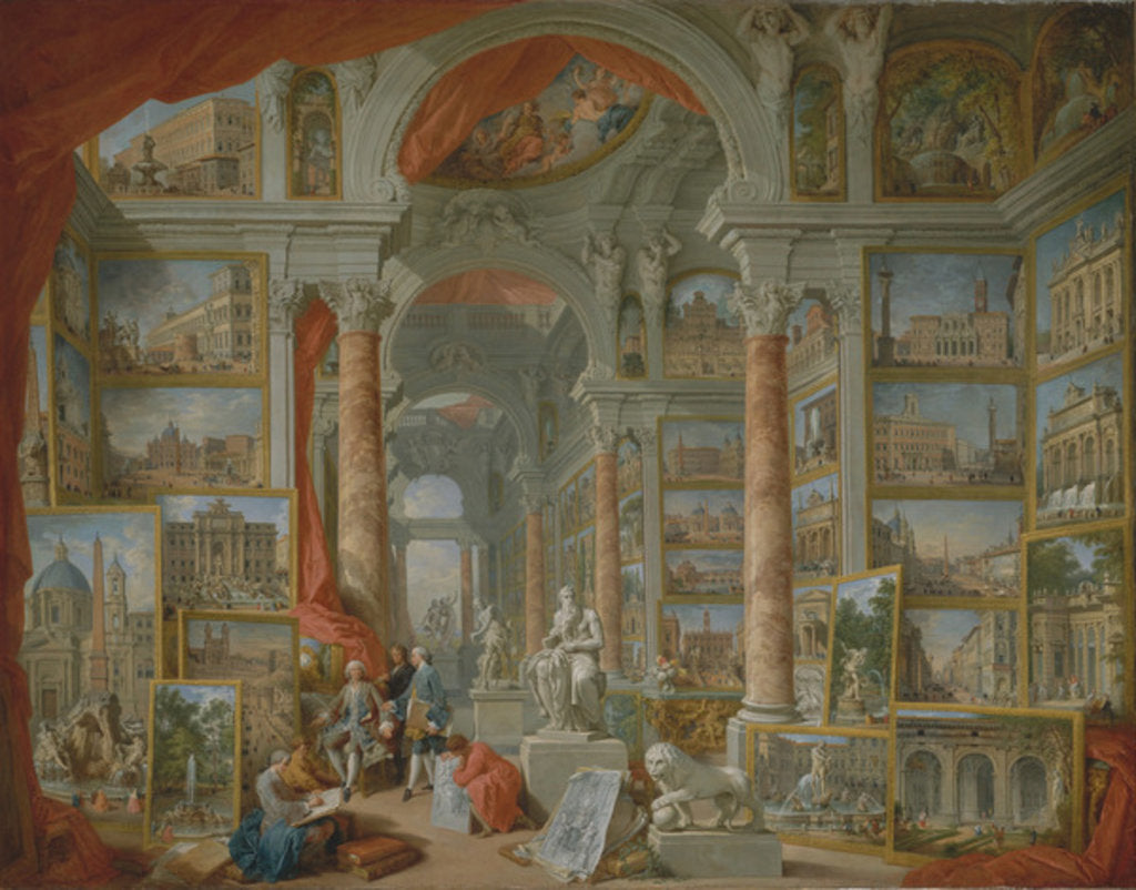 Detail of Modern Rome, 1757 by Giovanni Paolo Pannini