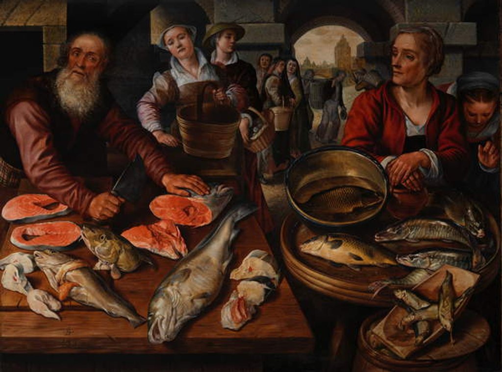 Detail of Fish Market, 1568 by Joachim Beuckelaer or Bueckelaer