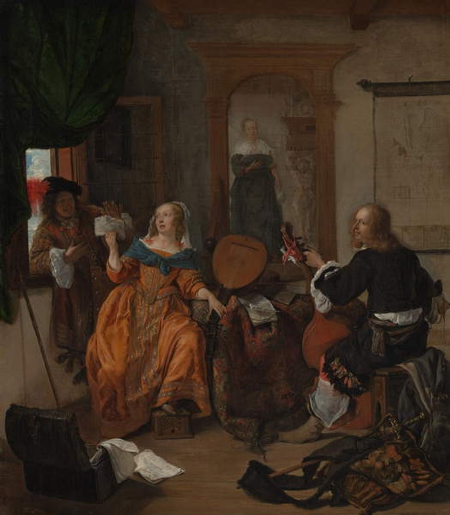 Detail of A Musical Party, 1659 by Gabriel Metsu