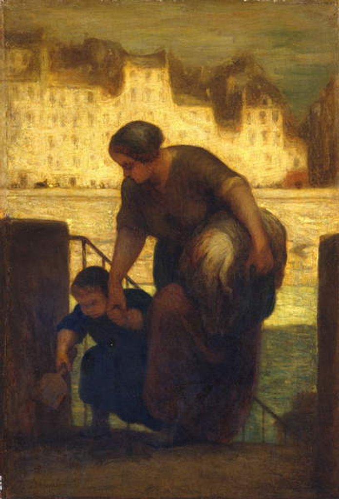 Detail of The Laundress, c.1863 by Honore Daumier