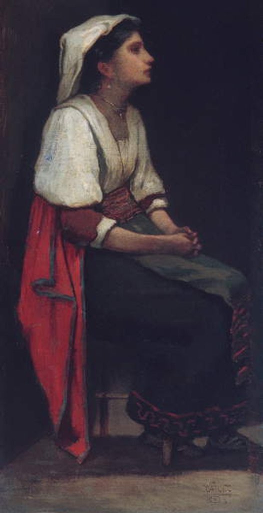 Detail of Italian Girl, 1867 by William Morris Hunt