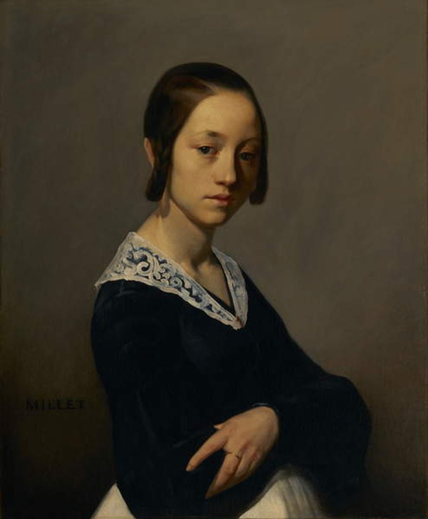 Detail of Portrait of Louise-Antoinette Feuardent, 1841 by Jean-Francois Millet