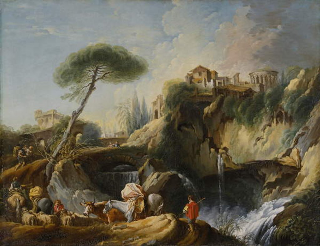 Detail of View of Tivoli with the Temple of Vesta, c.1749 by Francois Boucher