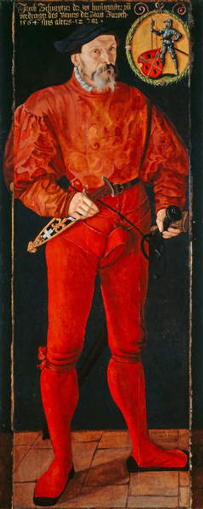 Detail of Portrait of the Zurich Standard-Bearer Jacob Schwytzer, 1564 by Tobias Stimmer