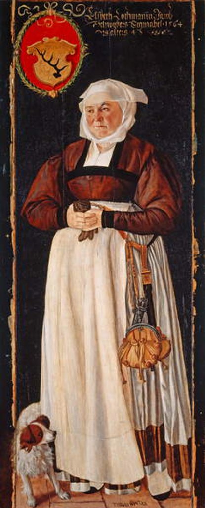 Detail of Portrait of Eslbeth Lochmann, wife of Jacob Schwytzer, 1564 by Tobias Stimmer