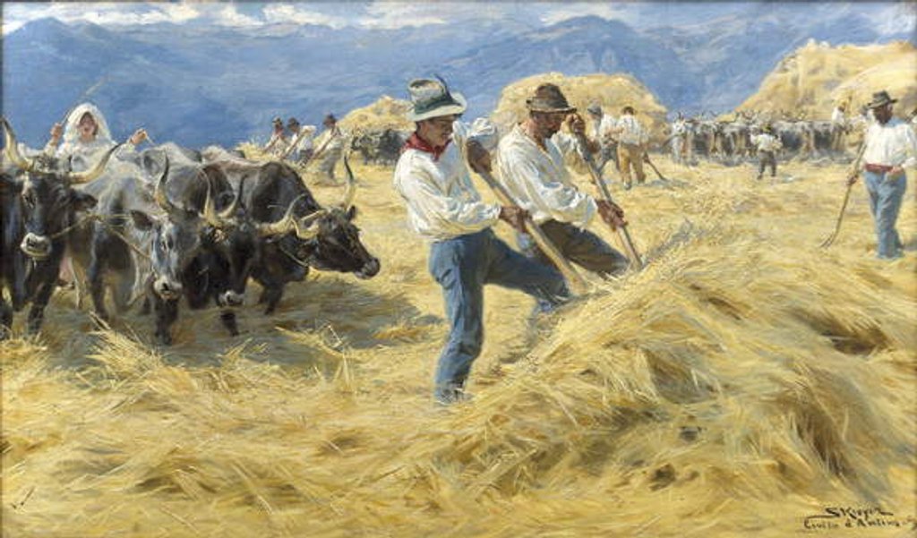 Detail of Threshing in the Abruzzi, 1890 by Peder Severin Kroyer