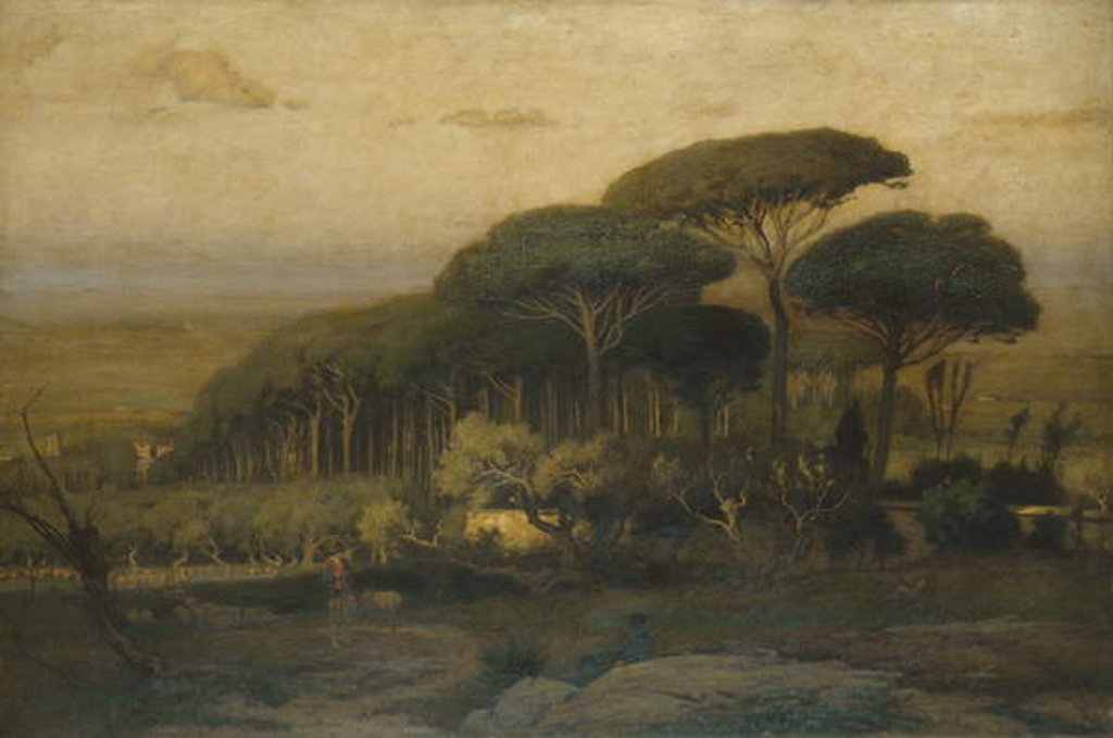 Detail of Pine Grove of the Barberini Villa, 1876 by George Snr. Inness