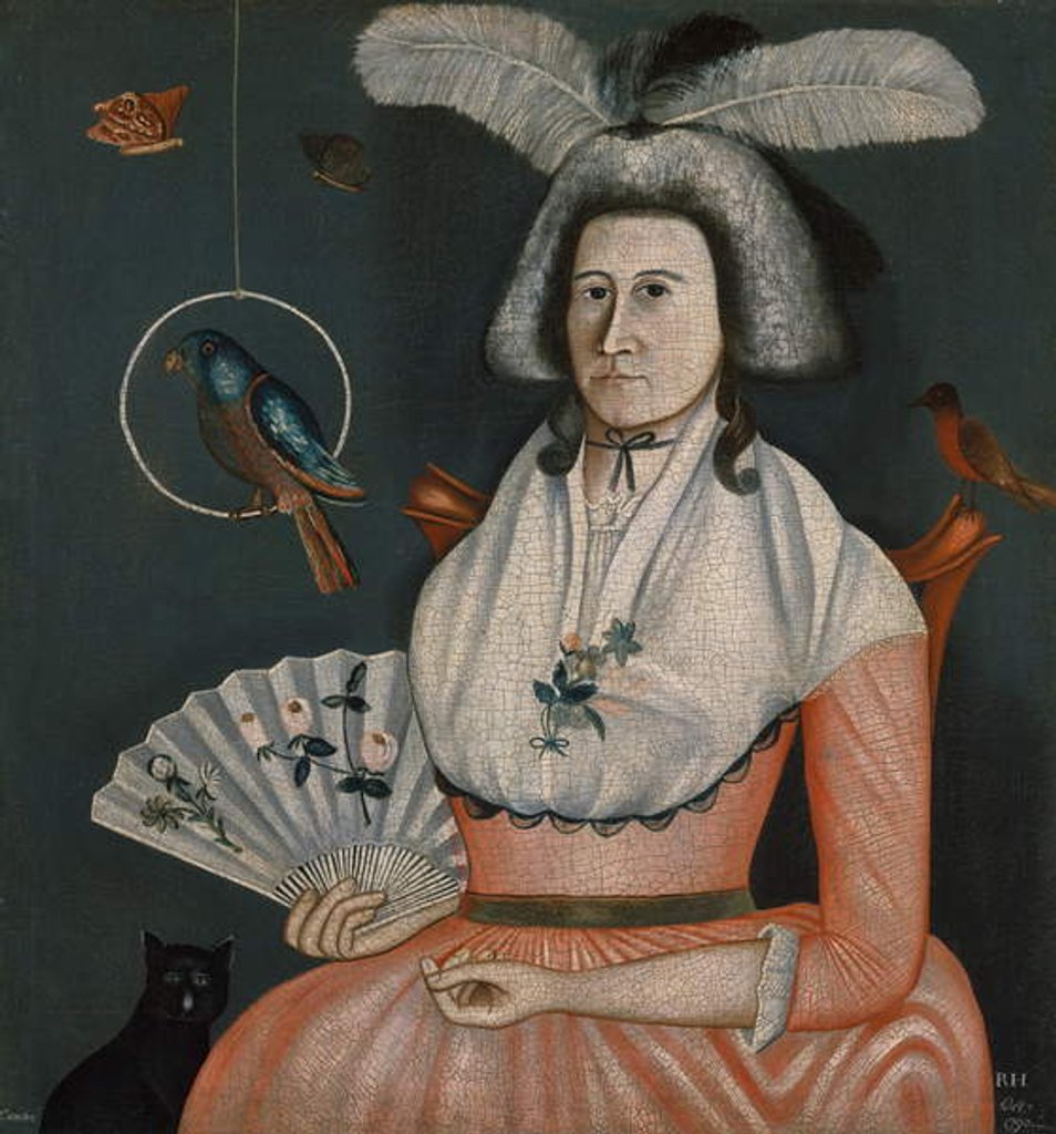 Detail of Lady with Her Pets, 1790 by American School