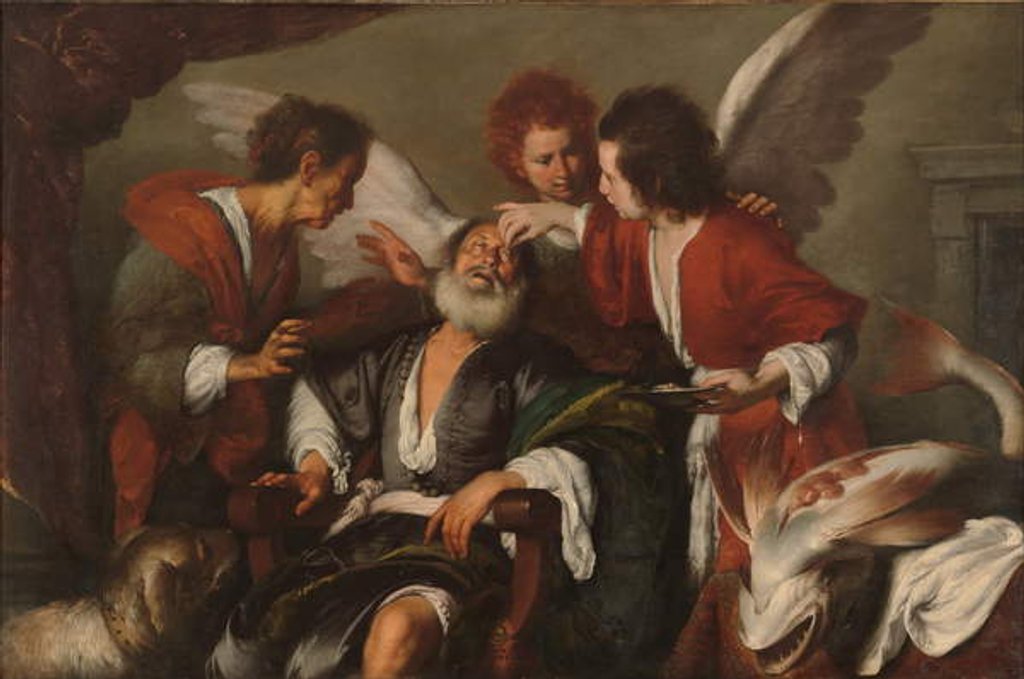 Tobias Curing His Father's Blindness, 1630-35 by Bernardo Strozzi