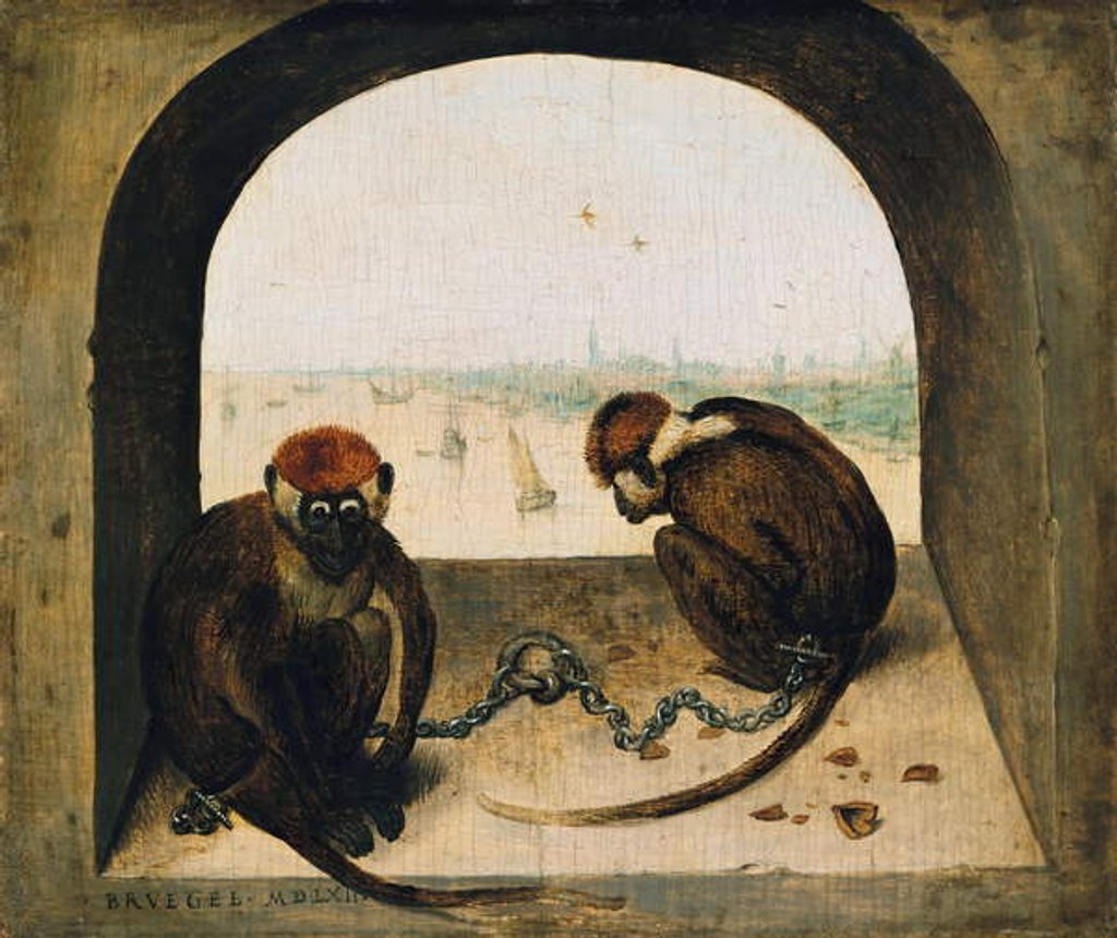 Detail of Two Chained Monkeys, 1562 by Pieter the Elder Bruegel