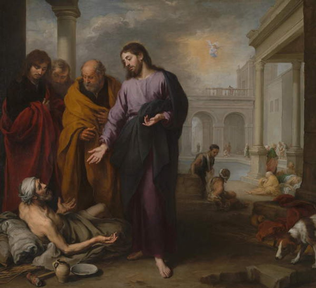 Detail of Christ healing the Paralytic at the Pool of Bethesda, 1667-70 by Bartolome Esteban Murillo