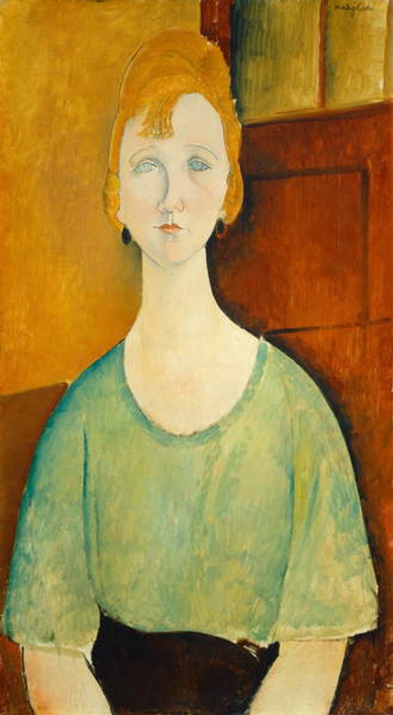 Detail of Girl in a Green Blouse, 1917 by Amedeo Modigliani