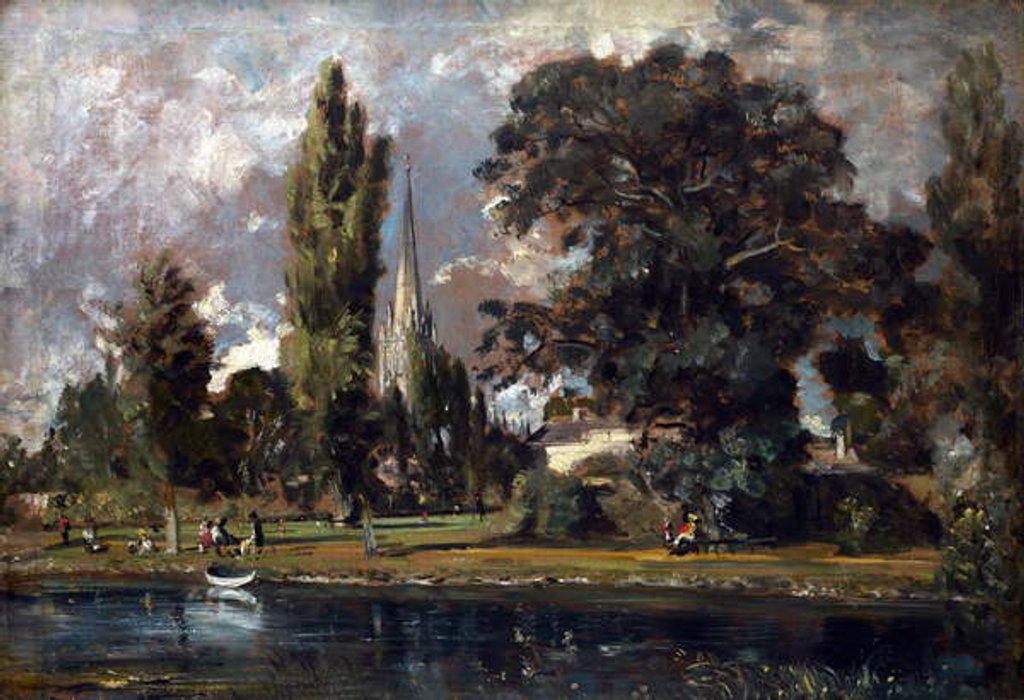 Detail of Salisbury Cathedral and Leadenhall from the River Avon, 1820 by John Constable