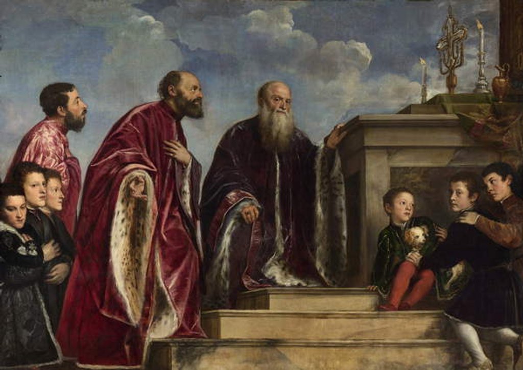 Detail of The Vendramin Family, 1543-47 by Titian
