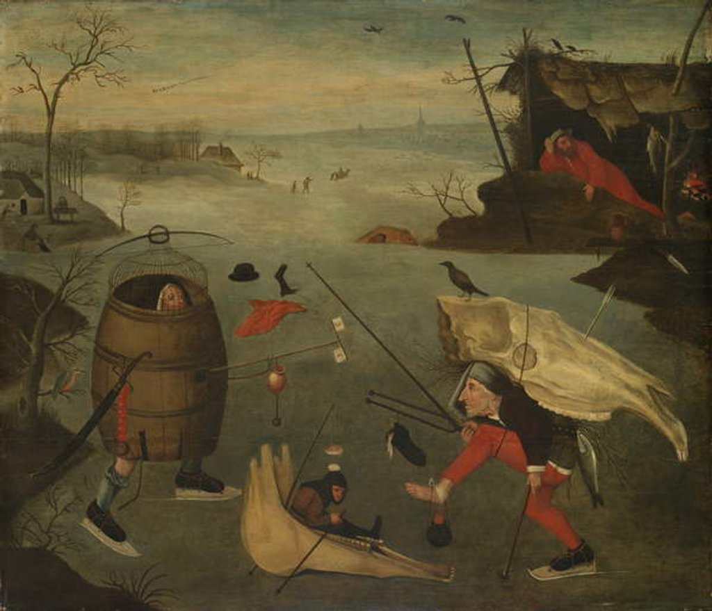 Detail of Grotesque Duel on the Ice, c.1560 by Pieter Huys