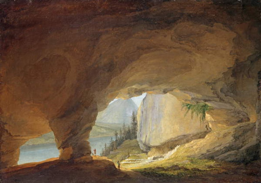 Detail of View from the Beatus Cave upon the Lake of Thun, 1776 by Caspar Wolf