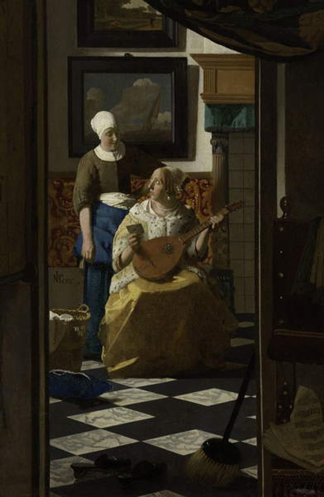 Detail of The Love Letter, c.1669-70 by Jan Vermeer